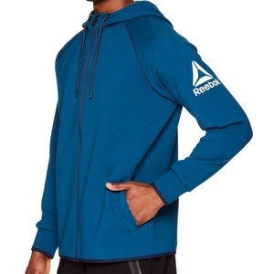 Reebok Skybox Zip Full Zip Hoodie Blue Sweatshirt Zip Hoodie